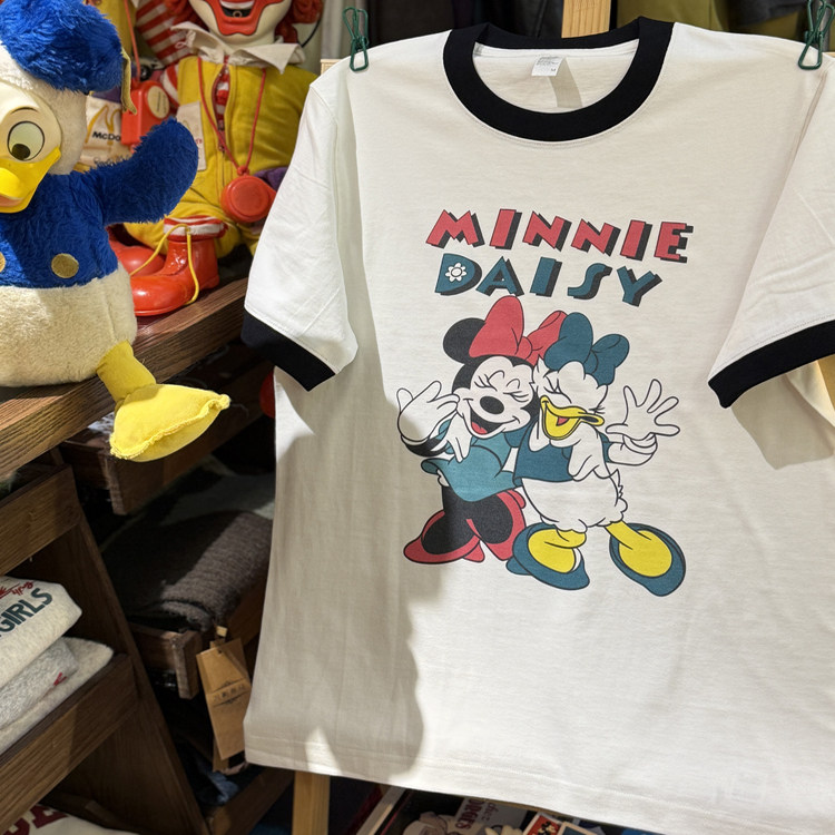 美式复古 vintage 卡通趣味米妮唐老鸭  拼色纯棉重磅男女情侣T恤,淘宝优惠券,粉丝福利购,淘宝优惠卷