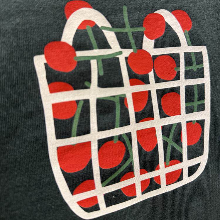 美式复古 vintage 趣味可爱一篮子樱桃  拼色纯棉重磅男女情侣T恤,淘宝优惠券,粉丝福利购,淘宝优惠卷