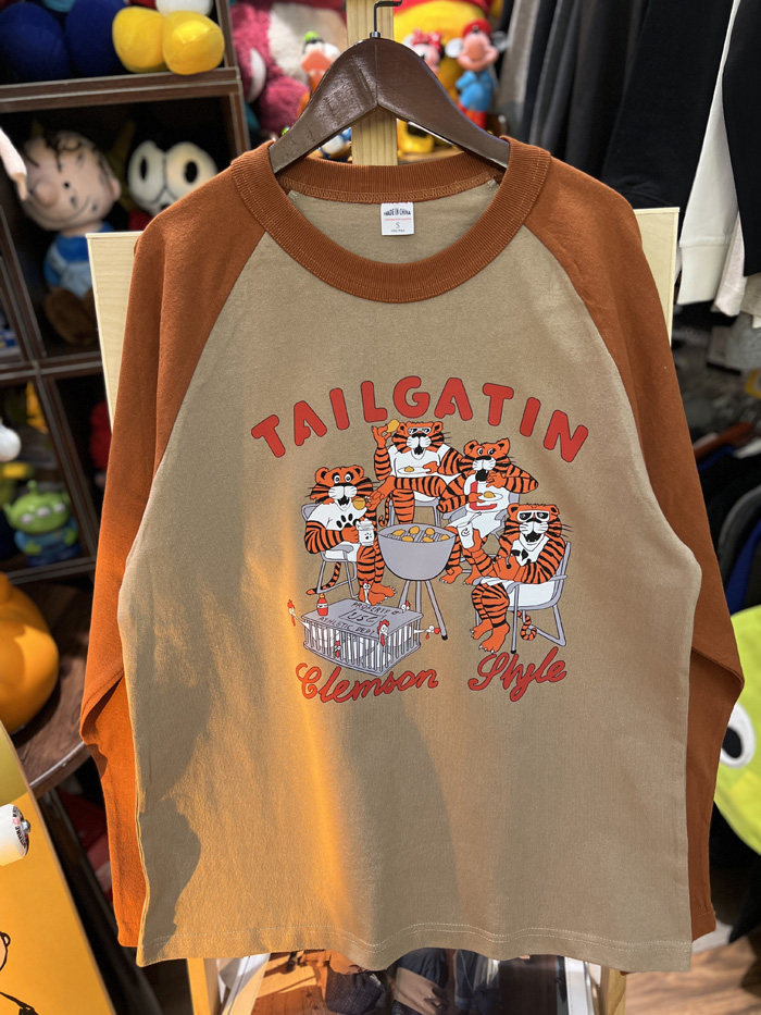 美式复古 vintage 卡通可爱小老虎 拼色插肩粗棉重磅男女情侣T恤,淘宝优惠券,粉丝福利购,淘宝优惠卷