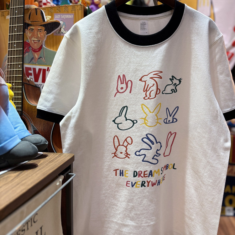 美式复古 vintage 卡通趣味布朗小兔子  拼色纯棉重磅男女情侣T恤,淘宝优惠券,粉丝福利购,淘宝优惠卷