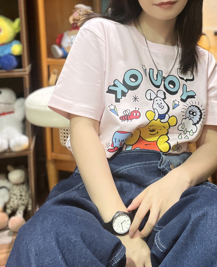 美式复古 vintage 维尼小熊 220克小领口薄款纯棉休闲男女情侣T恤,淘宝优惠券,粉丝福利购,淘宝优惠卷