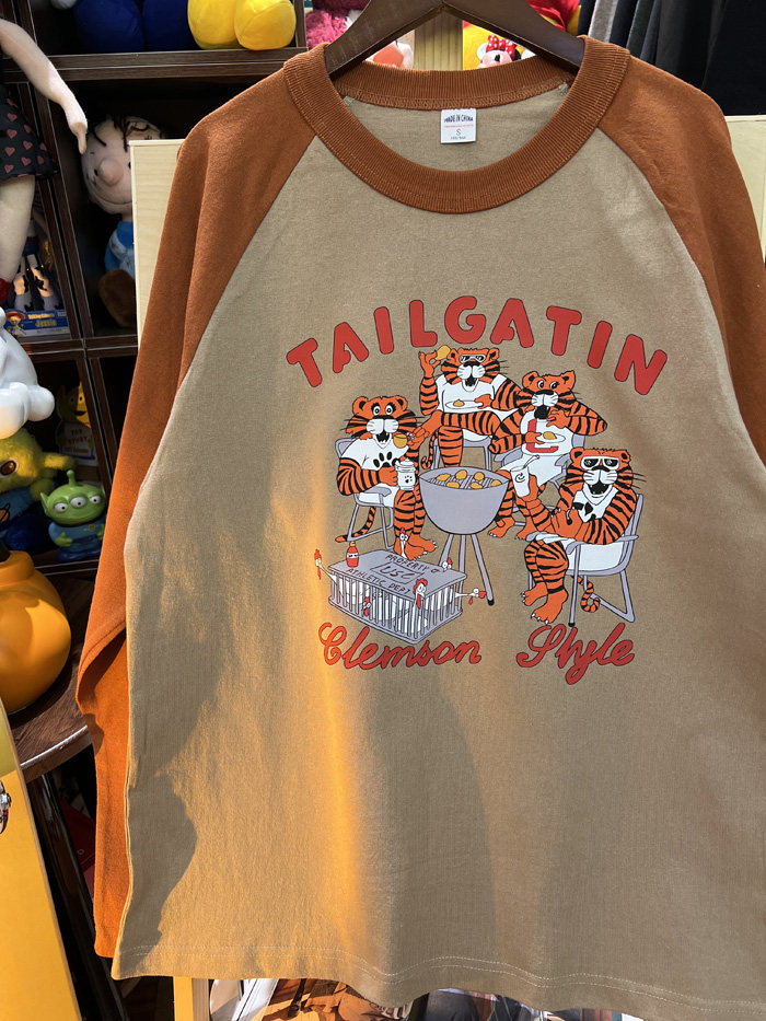 美式复古 vintage 卡通可爱小老虎 拼色插肩粗棉重磅男女情侣T恤,淘宝优惠券,粉丝福利购,淘宝优惠卷