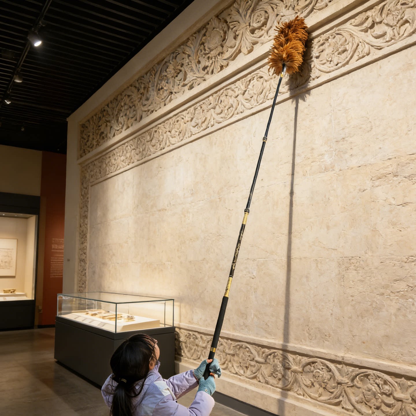 赵氏贡掸可伸缩除尘掸加长超长鸡毛掸子别墅博物馆图书馆车间保洁