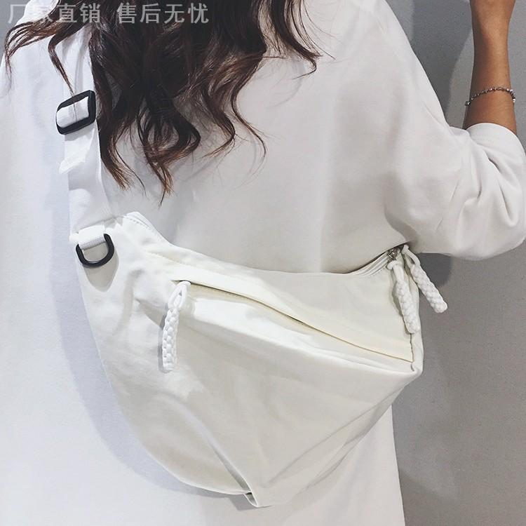 Canvas bag crossbody women's 2026 new chest bag dumpling bag