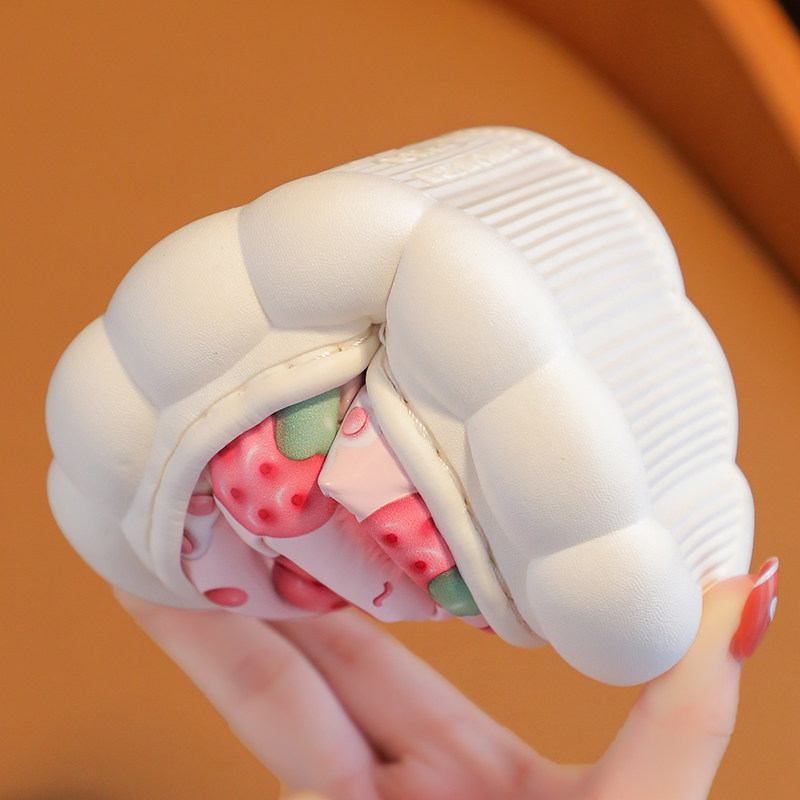 儿童拖鞋冬PU防水皮面棉拖鞋女童家居保暖亲子室内公主宝宝毛拖鞋