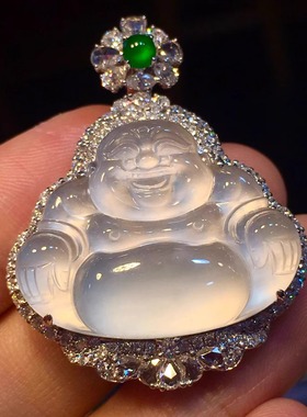 白冰种佛公吊坠独龙玉