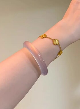 幽紫迷人高冰紫玉髓手镯女款