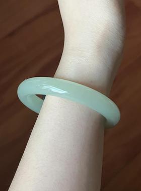 天然和田玉葡萄肉色正圈手镯