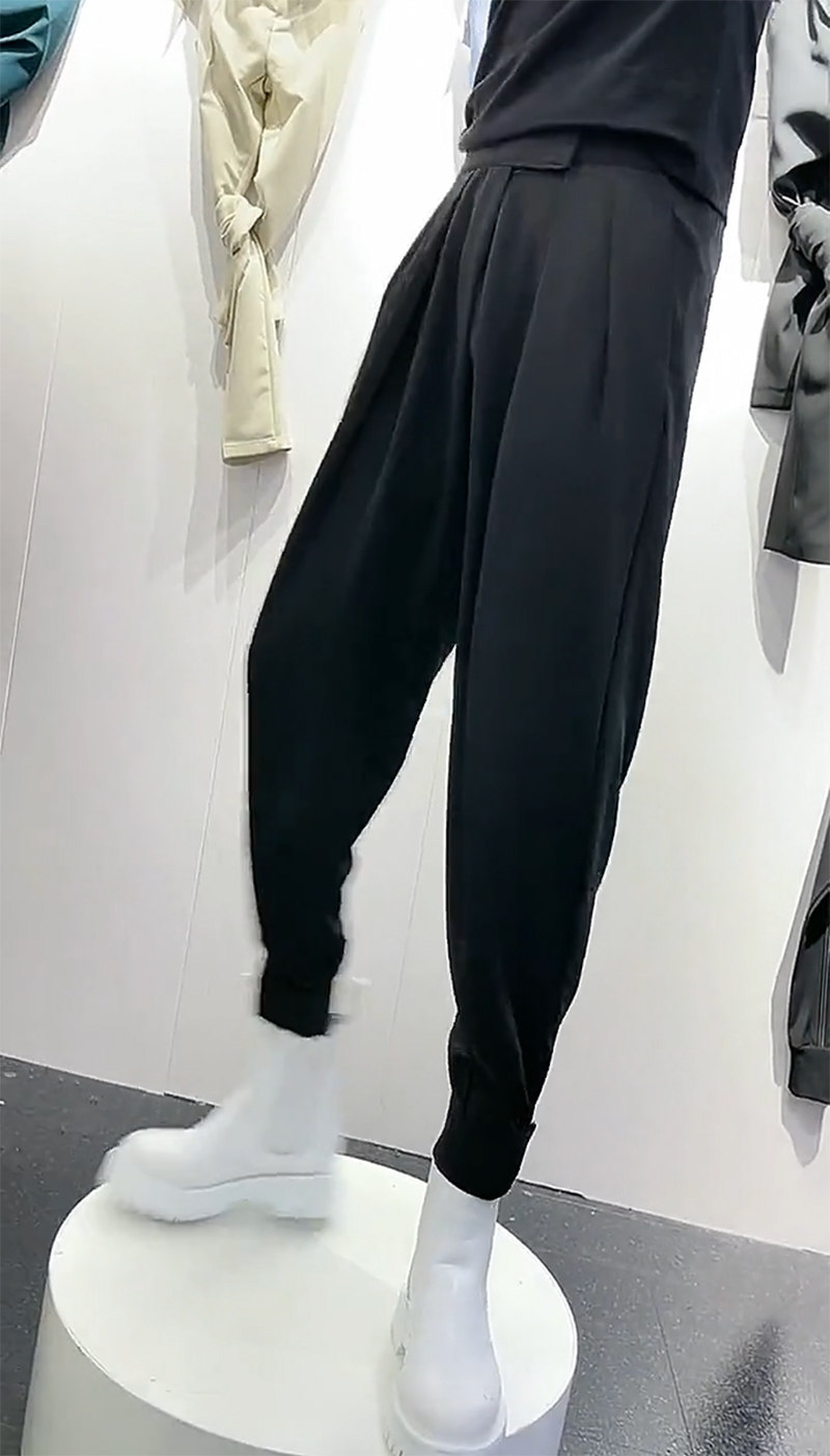 秋冬暗黑束脚裤搭配马丁靴的裤子男哈伦裤韩版魔术贴工装裤长裤潮,淘宝优惠券,粉丝福利购,淘宝优惠卷