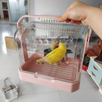 Chick parrot outside cage portable with cage suitcases outside with parrot Incubator Transparent Breathable Young Bird Cage