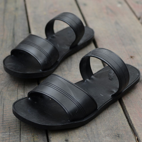 夏季越南轮胎沙滩凉鞋男士时尚潮流户外罗马橡胶编织手工人字拖鞋 - 图1