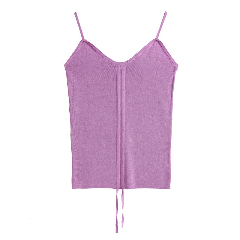 针织吊带女夏2020新款ins抽绳内搭 贵沫背心吊带