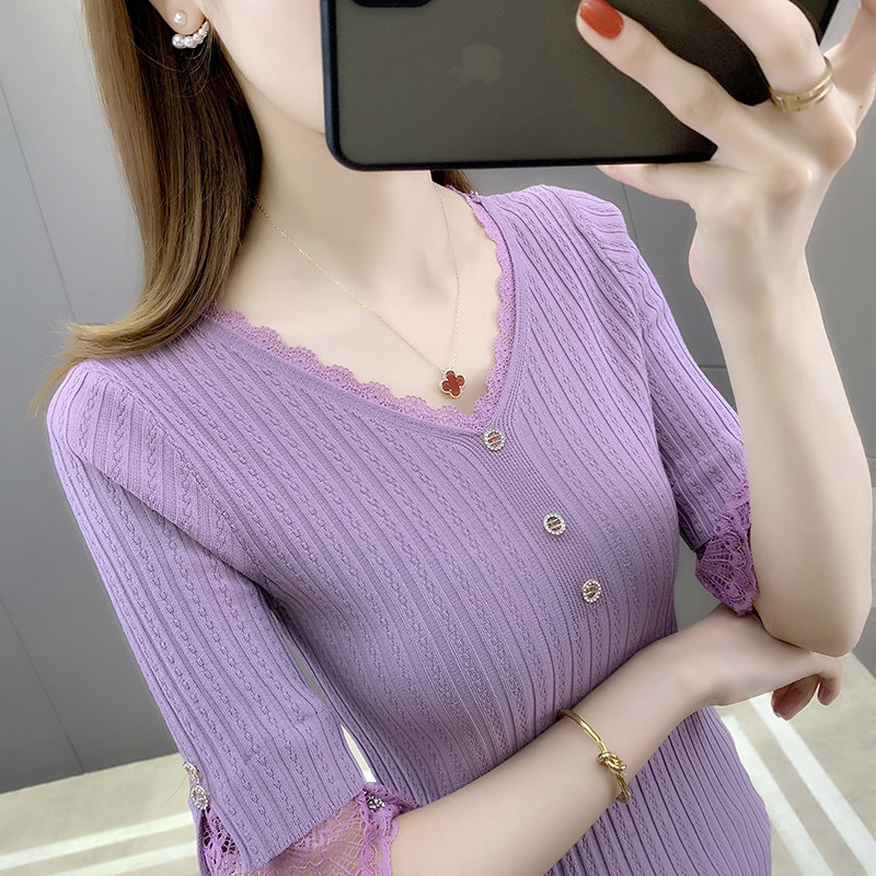 冰丝春季2022年新款爆款v领针织衫 贵沫毛针织衫
