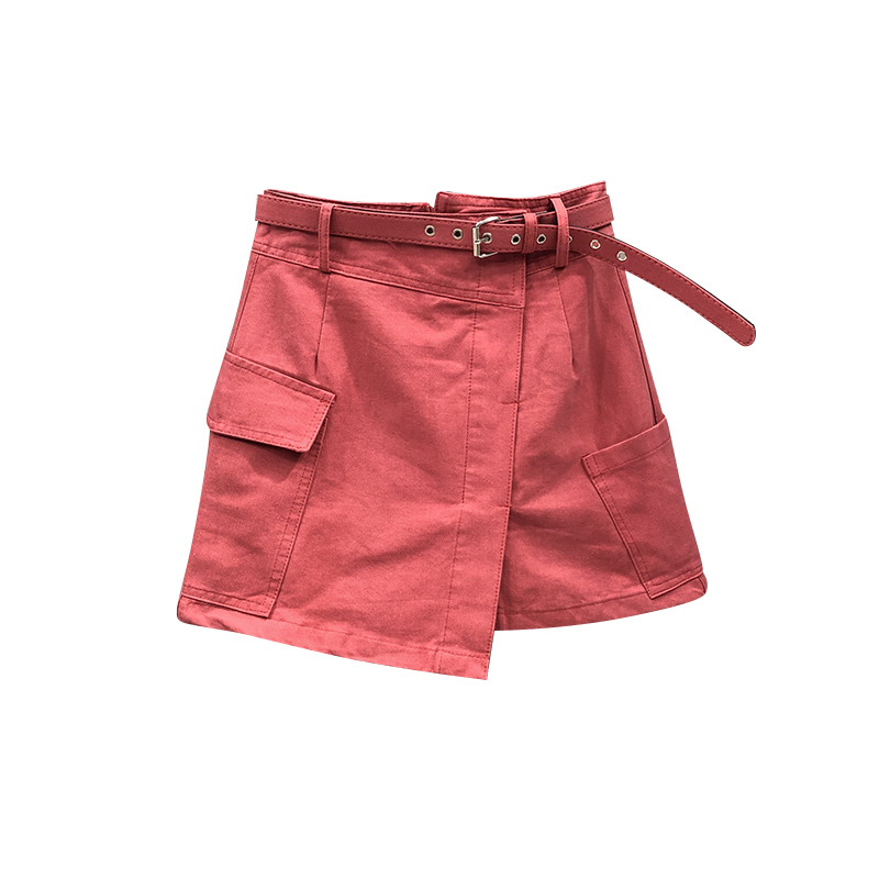 艾天丽旗舰店春夏新款不规则短裤裙女潮港味个性大口袋高腰显瘦牛仔半身裙3