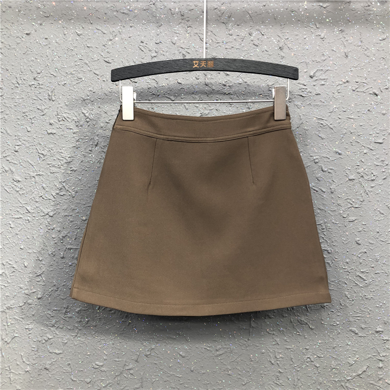 艾天丽旗舰店性感侧边拉链开叉小心机包臀裙20秋季新款修身显瘦高腰裤裙短裙女1