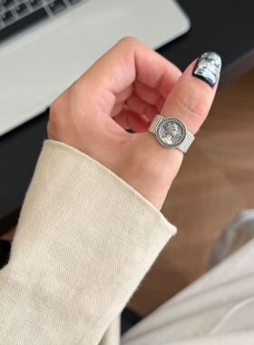 925银戒指 《女王戒指》轻奢气质时尚复古个性简约重工
