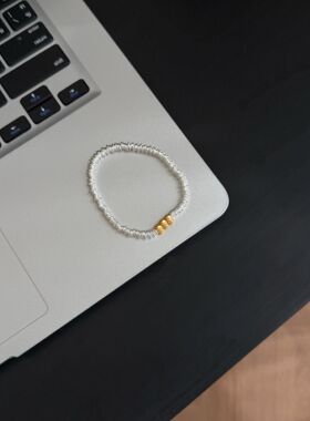 足银手链 《刚刚好》圈圈气质轻奢精致百搭简约设计款弹力绳手链