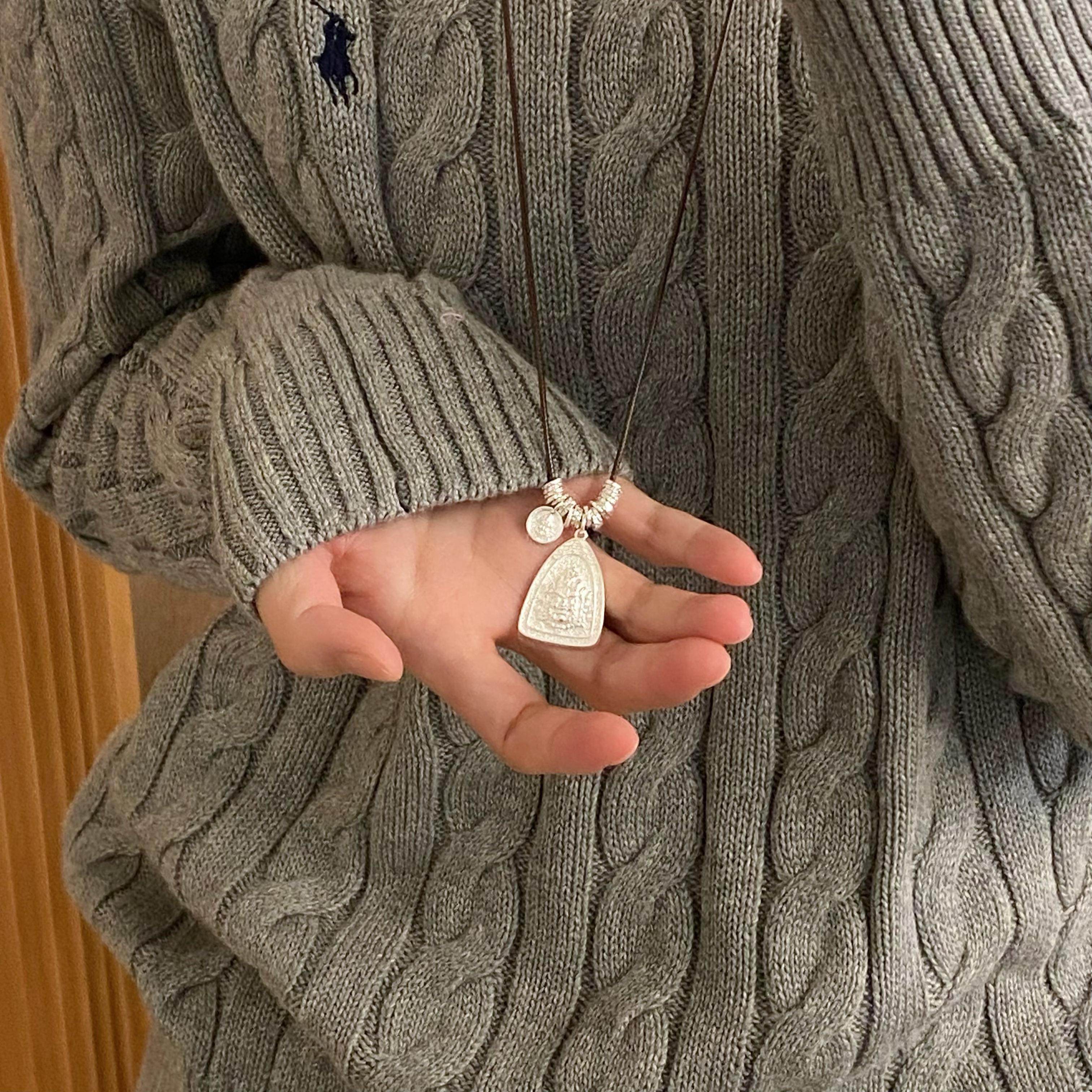 吊坠足银 《日进斗金》黄财财百搭编绳款手工小众精致项链,淘宝优惠券,粉丝福利购,淘宝优惠卷