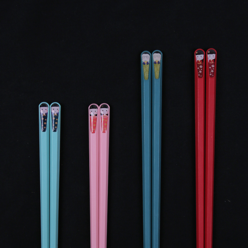 家庭筷子专人专用一家三四口彩色分人分色一人一筷卡通可爱儿童快
