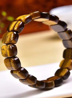 天然黄虎眼石手链男女高颜值