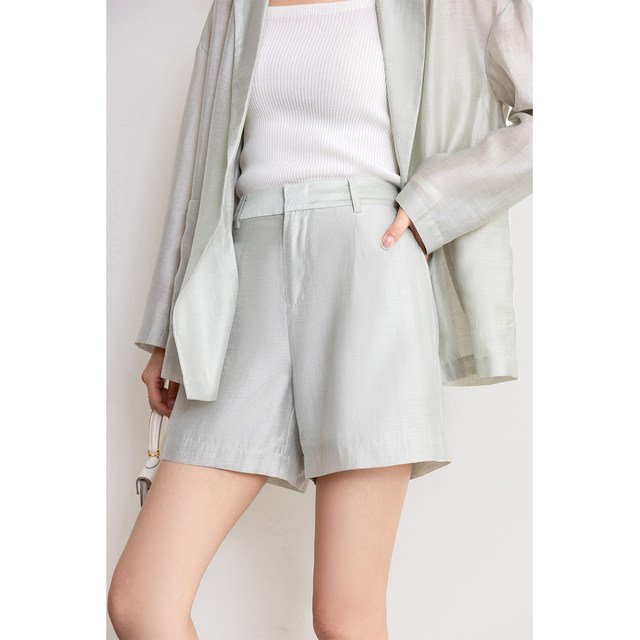 Mint Green Suit Sunscreen Shirt ແມ່ຍິງ Linen Tencel ສັ້ນ