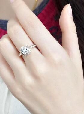 通勤ol名媛公主日常钻戒碎钻包围显大水钻婚戒网红影楼拍照戒指