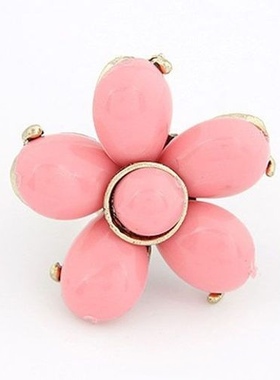 欧美夸张个性大花朵可调节戒指时尚百搭潮女甜美紫薇花开口指环女