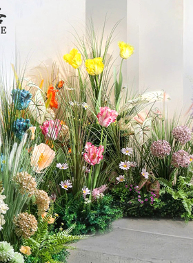仿真绿植地排花绿色仿真花假花