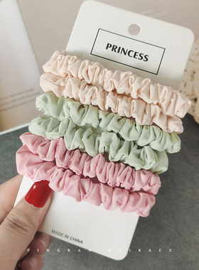 简约时尚纯色大肠发圈头饰网红马尾皮筋女扎头发绳耐用丸子头头绳