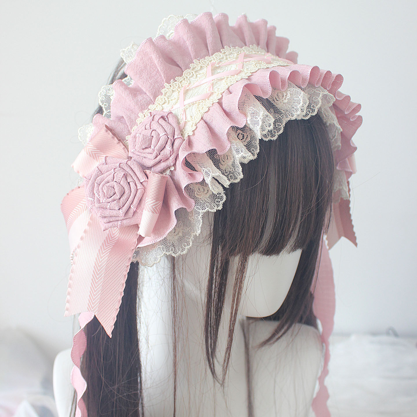 手作玫瑰优雅Lolita发带古董蛋糕洛丽塔小物粉色发饰lo娘百搭头饰,淘宝优惠券,粉丝福利购,淘宝优惠卷