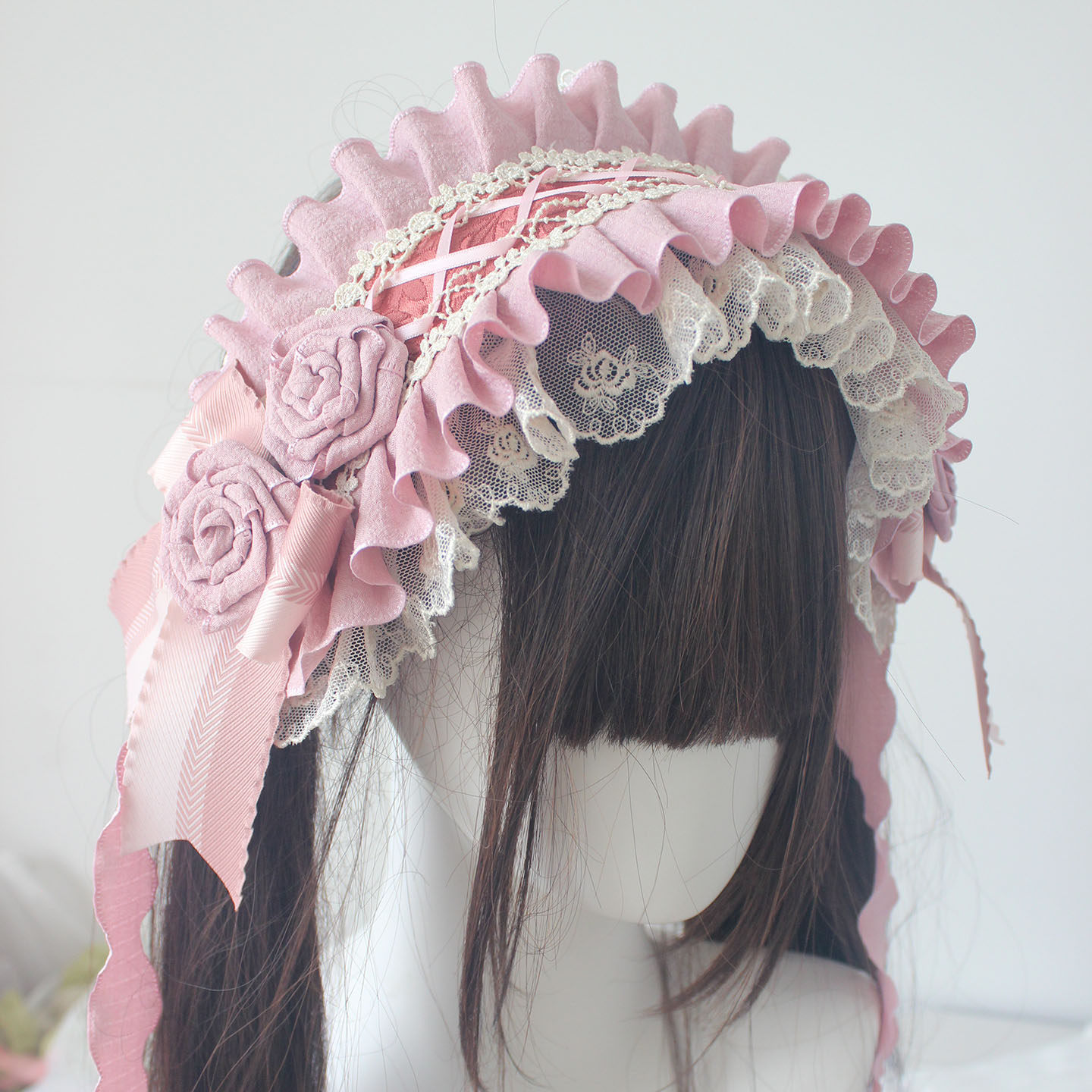 手作玫瑰优雅Lolita发带古董蛋糕洛丽塔小物粉色发饰lo娘百搭头饰,淘宝优惠券,粉丝福利购,淘宝优惠卷
