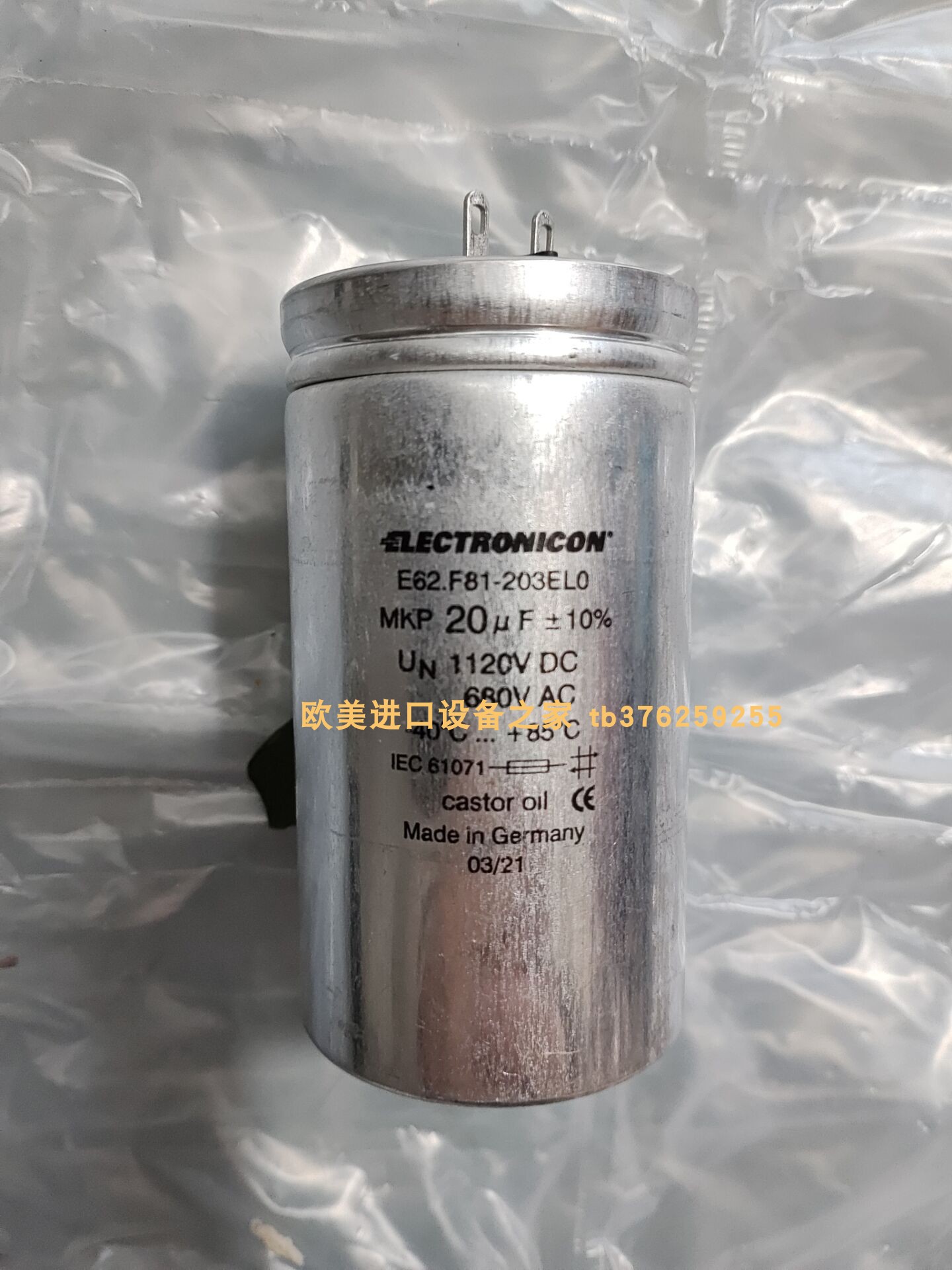 Electronicon E54M10104C60电容器SIKA VK325M0SANHE01开关-图1