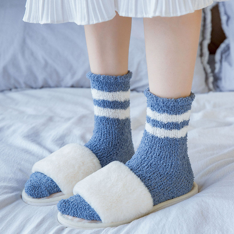 中筒加绒秋冬季家居冬天珊瑚绒袜子 bejirog北极绒博跃短袜/打底袜/丝袜/美腿袜