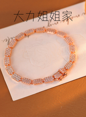 手链欧美玫瑰金蜂巢耳环女轻奢气
