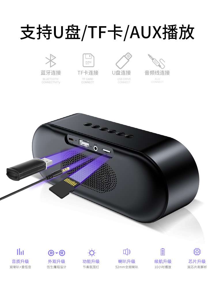 科凌力勤S6无线蓝牙音箱力勤S6家用可充电手机迷你小音响重低音-图3