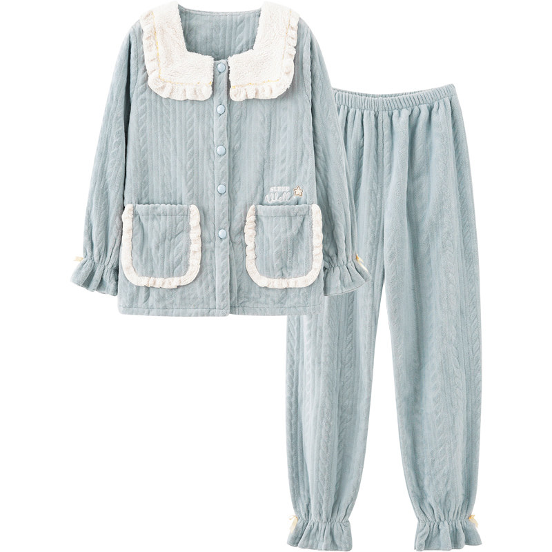 思莉太太冬款2021年新款珊瑚绒睡衣 思莉太太睡衣/家居服套装