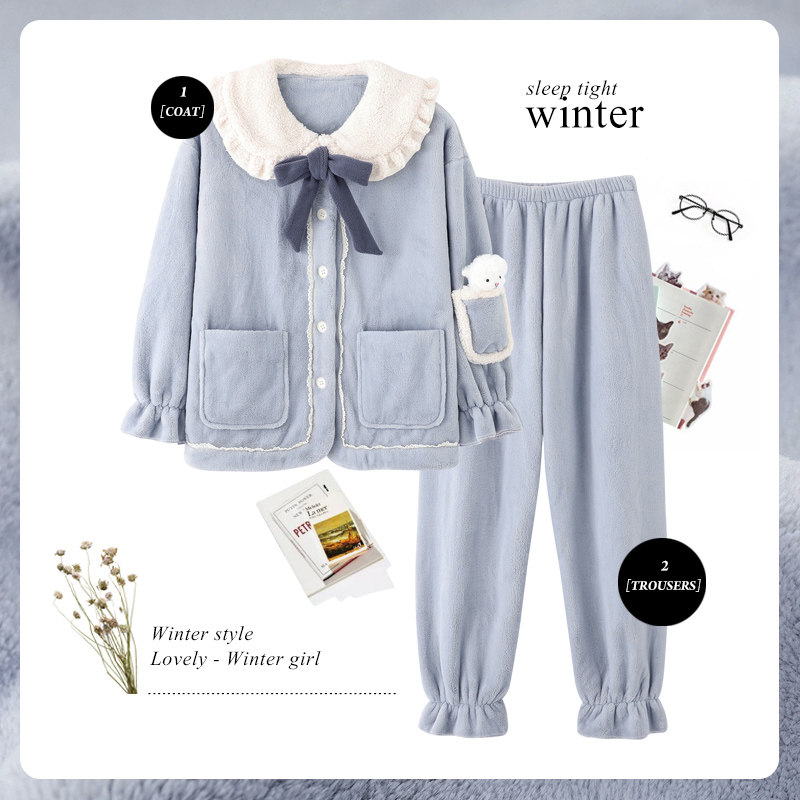 思莉太太冬季珊瑚绒睡衣 思莉太太睡衣/家居服套装