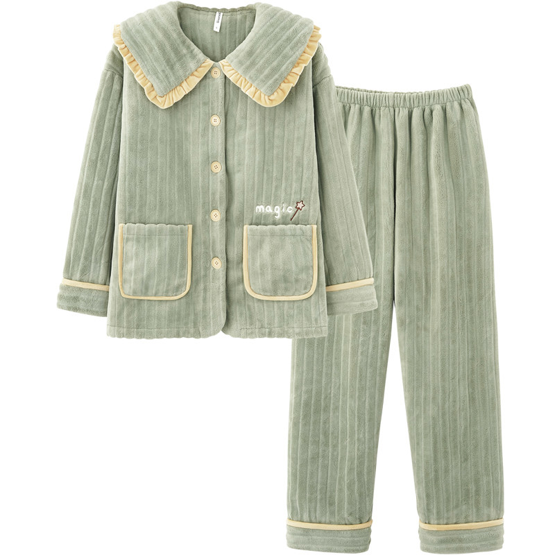 思莉太太冬款加厚加绒珊瑚绒睡衣 思莉太太睡衣/家居服套装