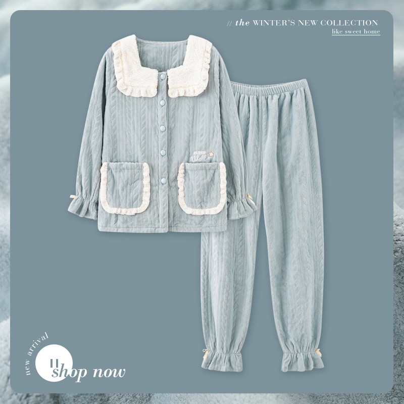 思莉太太冬款2021年新款珊瑚绒睡衣 思莉太太睡衣/家居服套装