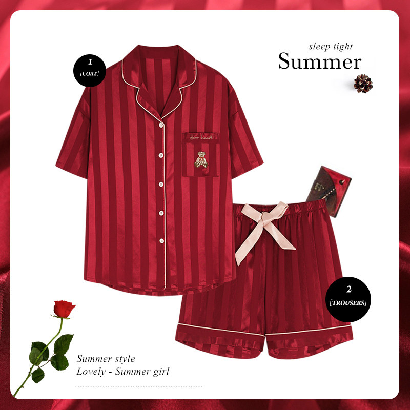 思莉太太情侣夏季冰丝新娘高级睡衣 思莉太太睡衣/家居服套装