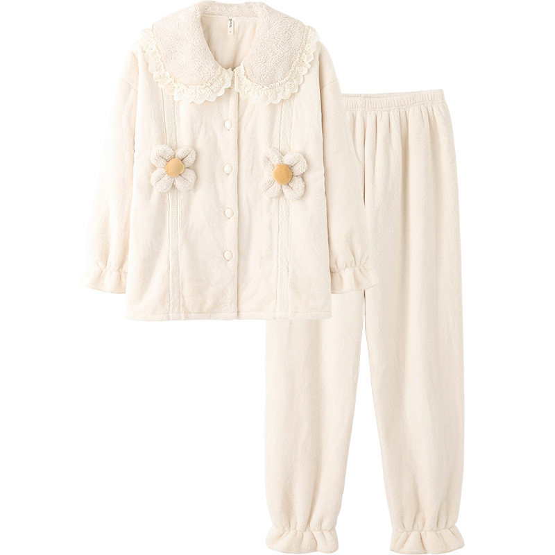 思莉太太秋冬季珊瑚绒加绒新款睡衣 思莉太太睡衣/家居服套装