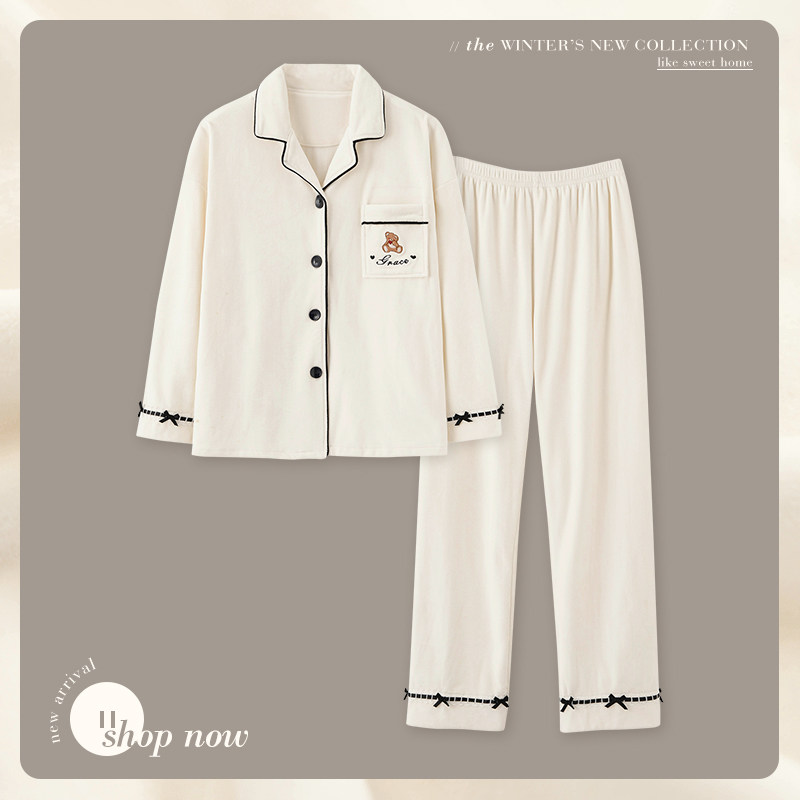 思莉太太情侣睡衣冬季海岛绒男薄绒 思莉太太睡衣/家居服套装