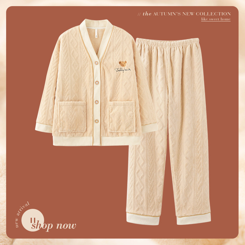 思莉太太珊瑚绒加厚加绒2021年睡衣 思莉太太睡衣/家居服套装