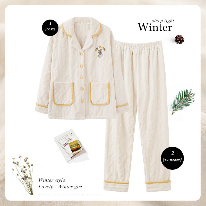 思莉太太冬款2021年新款珊瑚绒睡衣 思莉太太睡衣/家居服套装