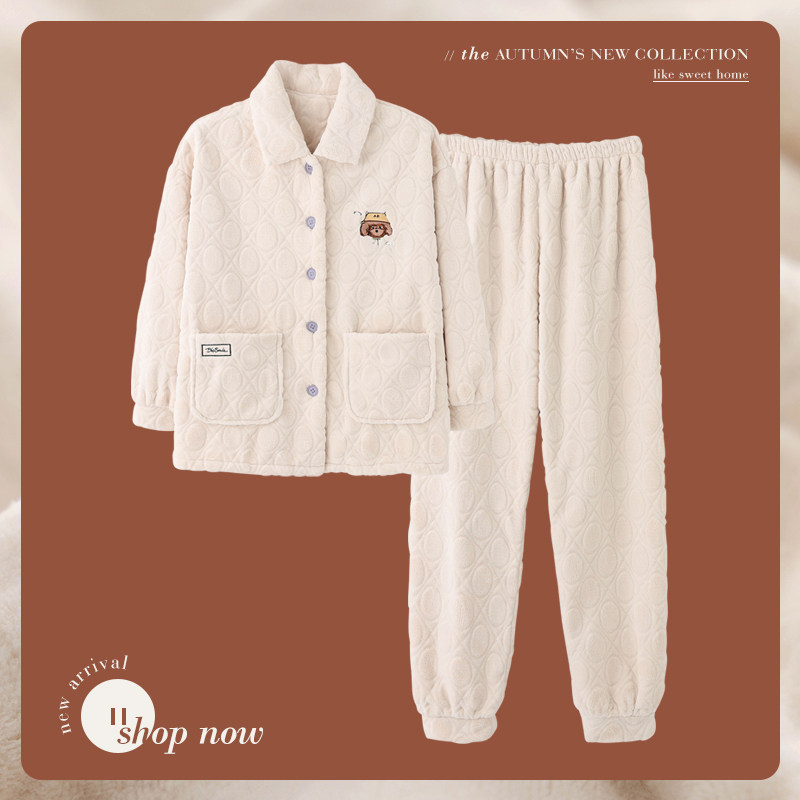 思莉太太情侣冬季珊瑚绒绒新款睡衣 思莉太太睡衣/家居服套装