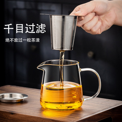 316不锈钢茶漏茶滤茶叶过滤器茶具双耳泡茶配件茶杯过滤网公道杯 - 图0