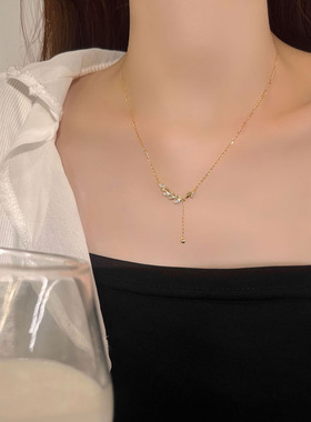 韩版时尚轻奢流苏麦穗吊坠项链