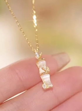 古风森系竹节吊坠项链温柔冷淡风