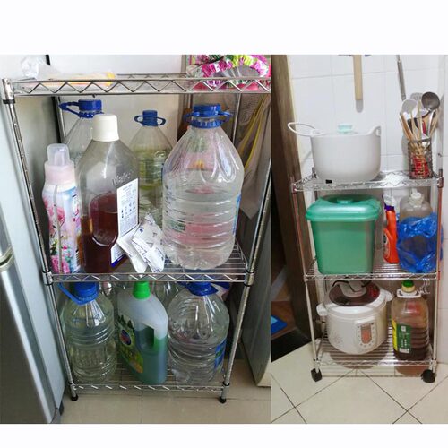 厨房夹缝置物架缝隙收纳架宽15/20/25cm水果蔬菜三层小架子窄边柜 - 图2