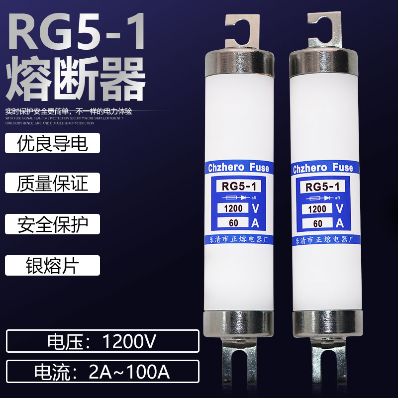 RGS5-1快速熔断器RG5-1 1200V 75A63A50A40A32A25A20A10A陶瓷保险 - 图2